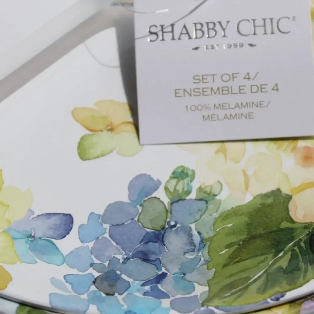 Shabby Chic Set of 4 Melamine 10